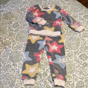 Star Patterned Fleece Pajama Set